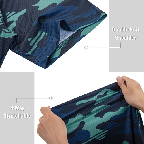 Miniatura 154 de TAPULCO Camisetas tipo polo de secado rápido para hombre, diseño de camuflaje, atléticas, ligeras, transpirables, casuales, para golf
