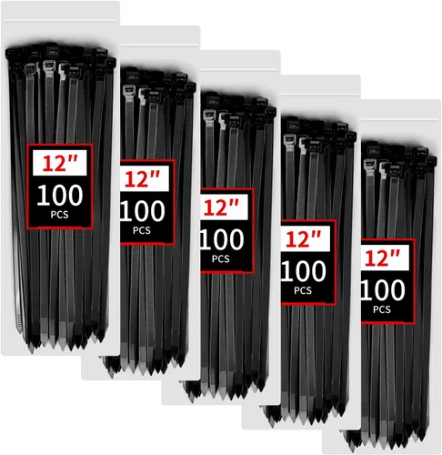 Miniatura 8 de Bridas de cremallera resistentes, BethTie paquete de 500 (8 pulgadas) bridas de cable negras, bridas de alambre de plástico autobloqueantes