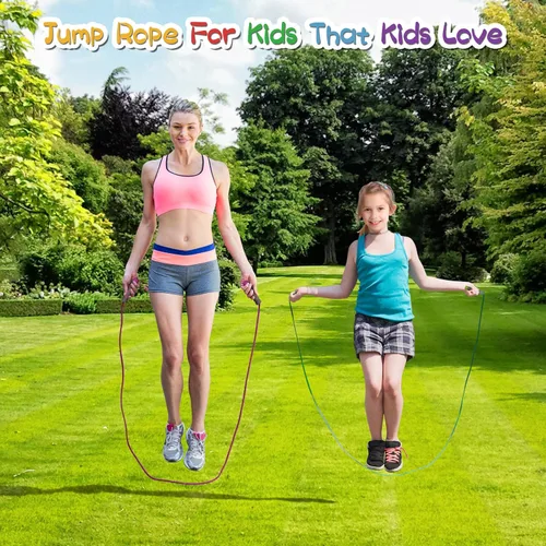 Miniatura 6 de Cuerda de saltar para niños, cuerda de saltar para niños, cuerda de saltar suave ajustable, cuerda de saltar para niños pequeños con asas de espuma