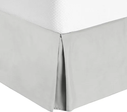 Miniatura 20 de Falda de cama con esquinas divididas de 18 pulgadas, tamaño Queen, 100% algodón natural, resistente a las arrugas y a la decoloración, tamaño Queen