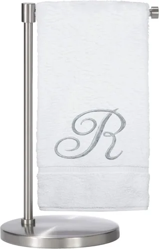 Miniatura 39 de Script R - Toalla de baño con monograma, regalo personalizado, 27 x 54 pulgadas, juego de 1 toalla bordada con texto dorado, 100% algodón turco