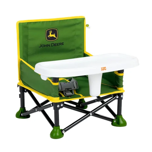 Miniatura 19 de Bright Starts Pop 'N Sit Asiento elevado portátil, para uso en interiores y exteriores, asiento de piso con bandeja de alimentación, gris, de 6