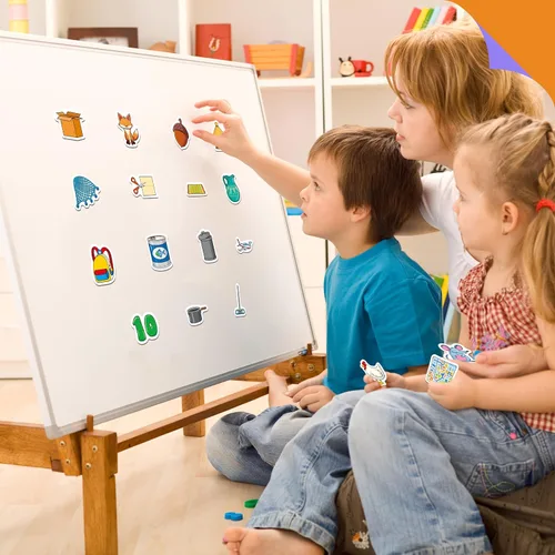 Miniatura 7 de 50 imanes de objetos CVC, imanes magnéticos gruesos para nevera, adorables juguetes educativos de aprendizaje para preescolar, jardín de infantes