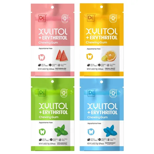 Miniatura 9 de DC24 DAILY CARE Goma de mascar sin aspartamo y sin azúcar, xilitol con eritritol, baja en calorías, sin azúcar, goma de mascar con sabor a sandía