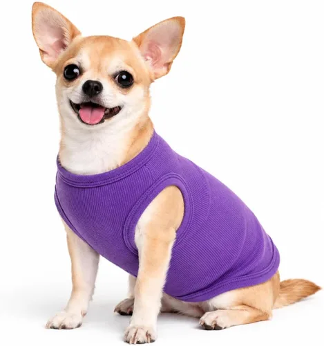 Miniatura 31 de Lovelonglong Ropa para mascotas de verano 2019, ropa para perro, camisetas en blanco, camisetas acanaladas, chalecos de hilo superior para perros