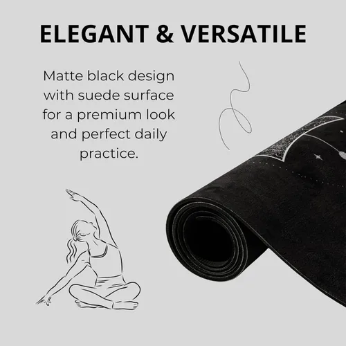 Miniatura 3 de Tapete de yoga con correa de 5 mm antideslizante de gamuza y TPE - Tapete ecológico para fitness y ejercicio para gimnasio en casa, pilates, yoga