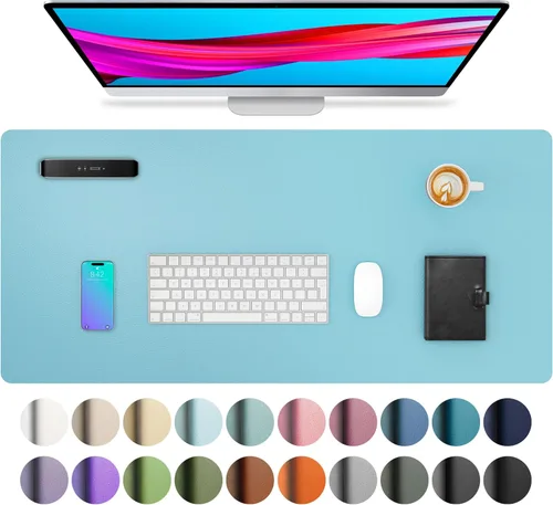 Miniatura 164 de Aothia - Protector de escritorio de cuero sintético, base para mouse, superficie antideslizante e impermeable para escribir y para laptop