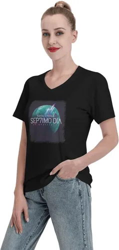Miniatura 4 de Soda Stereo Sep7imo Dia Female T Shirt Loose Casual Short Sleeve V-Neck Tee