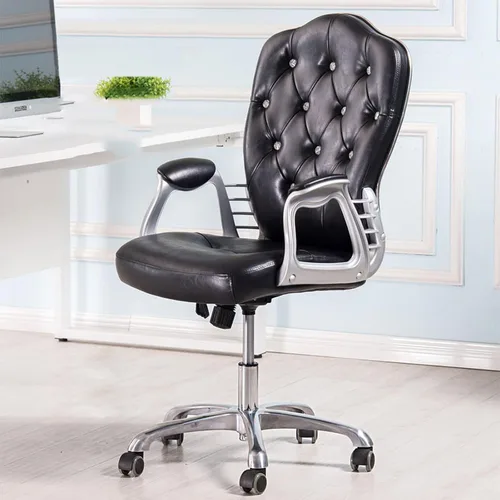 Miniatura 14 de QQXX Silla de oficina en casa, silla ergonómica de escritorio, silla de computadora con soporte lumbar, reposabrazos, silla ejecutiva giratoria