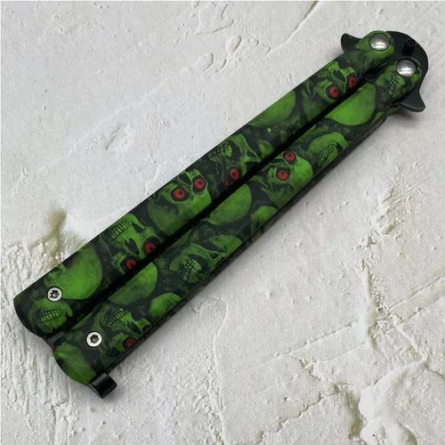Miniatura 3 de Peine de entrenamiento de práctica diseñado con cuchillo de mariposa, peine de entrenamiento portátil, fácil de practicar volteo (verde)