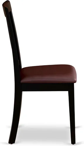 Miniatura 14 de East West Furniture ANTI5-BLK-LC - Juego de mesa de comedor de 5 piezas para 4 personas, incluye una mesa de cocina redonda con pedestal y 4 sillas