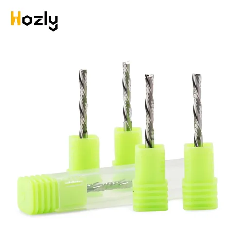 Miniatura 8 de Broca de corte descendente de 1/8 pulgadas, corte hacia abajo, espiral, fresadora CNC, fresadora de carburo de tungsteno, juego de 5
