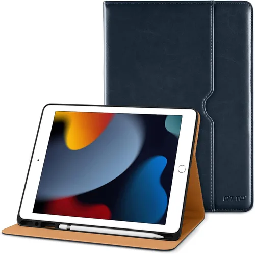 Miniatura 37 de DTTO para iPad de 9ª/8ª/7ª generación de 10.2 pulgadas 2021/2020/2019, funda tipo cartera de negocios de cuero premium con soporte para Apple Pencil