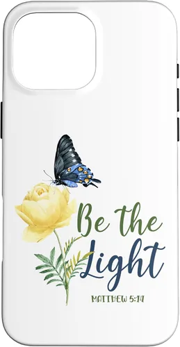 Miniatura 19 de Bible Verse Butterfly Flower Be The Light Matthew 5:14 Case for iPhone 16