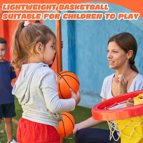 Miniatura 5 de Leitee Juego de 30 mini pelotas de baloncesto de 6 pulgadas con bomba de inflador, juego de baloncesto al aire libre para niños pequeños, repuesto