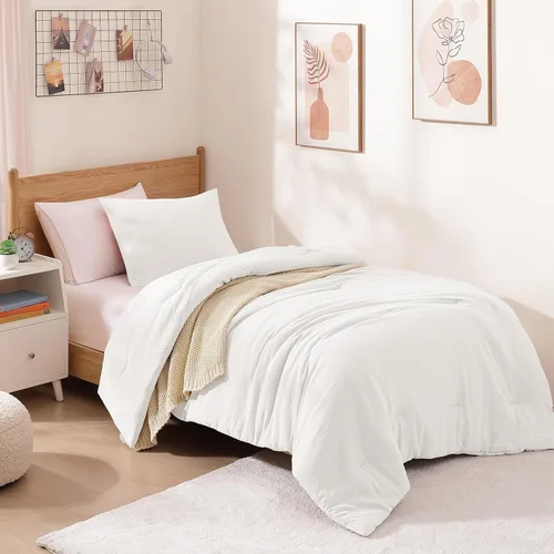 Miniatura 2 de WRENSONGE Juego de edredón individual/individual XL para niñas, niños y adolescentes, 1 edredón blanco y 1 funda decorativa de almohada
