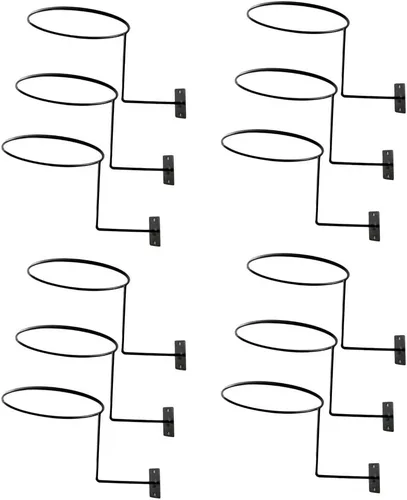 Miniatura 7 de Paquete de 12 soportes para casco de pared, ganchos para cascos, abrigos, pelucas, bolas, bufandas, gorras