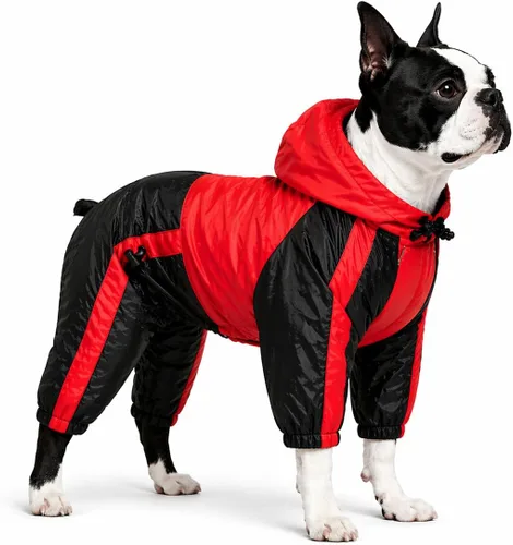 Miniatura 35 de Ropa para mascotas, ropa para perro, ropa para lluvia, nieve, impermeables, cuatro patas, impermeable para perros pequeños, medianos, grandes, Rojo