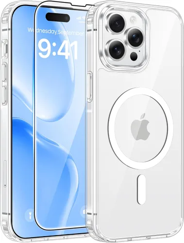 Miniatura 19 de FNTCASE Funda para iPhone 13 Pro: Fundas magnéticas translúcidas mate delgadas con protector de pantalla de vidrio templado