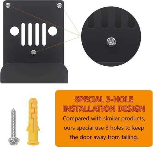 Miniatura 2 de A-KARCK Perchas de pared para Jeep, 2 piezas, soporte de almacenamiento de puerta con forro de goma compatible con Jeep Wrangler JK JKU JL