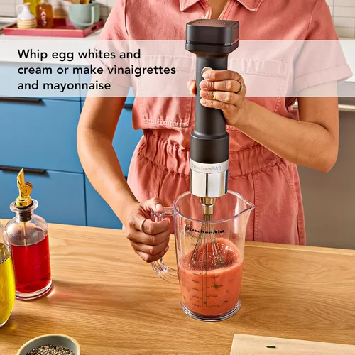 Miniatura 5 de KitchenAid Batidora de mano inalámbrica Go con accesorios: la batería se vende por separado, KHBRV05, negro mate