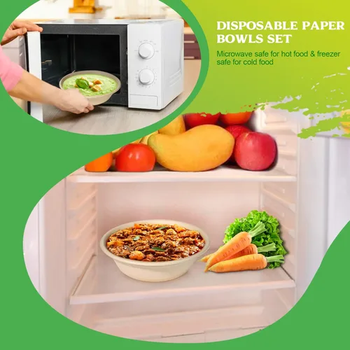 Miniatura 6 de greensight Cuencos de papel para servir para ensalada, helado, postre y sopa caliente, 32 onzas, resistentes, ecológicos, desechables