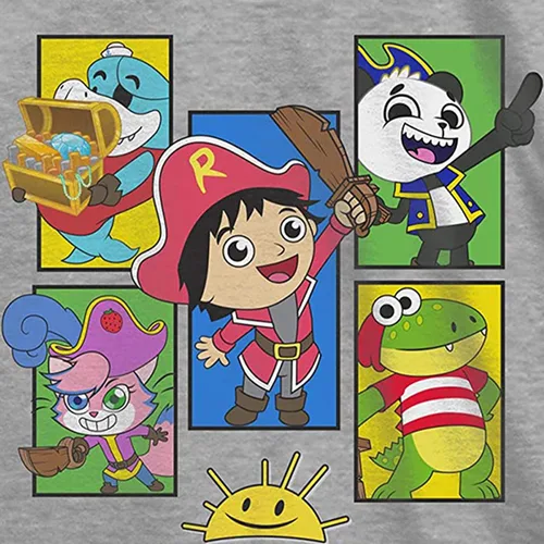 Miniatura 2 de Ryan's World Camiseta para niños - Ryan Toys Review - Camiseta oficial (gris jaspeado, talla S-4), Gris jaspeado
