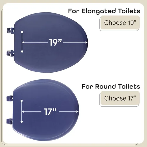 Miniatura 3 de Achim Home Furnishings TOVYSTBK04 Asiento estándar para baño de 17 pulgadas Fantasia, TOVYSTNY04 Azul marino