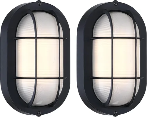 Miniatura 12 de GRUENLICH Luces de pared exteriores ovaladas de 8.5'', Luz de mamparo LED regulable, Iluminación para sauna y exterior, Clasificación ETL, 6W 600
