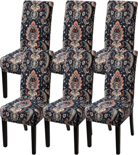 Miniatura 31 de Fundas para silla de comedor Yisun, fundas elásticas para silla de comedor, funda protectora para silla de comedor, mezcla de poliéster, Beige