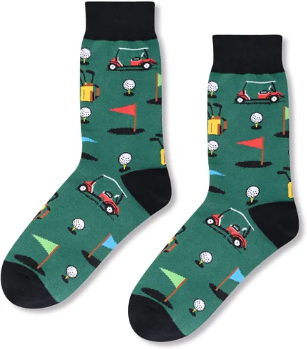 Miniatura 3 de HAPPYPOP Calcetines novedosos para hombres, regalos de bolos, para acampar, golf, bolos, bandera estadounidense, alienígena, matemáticas, música