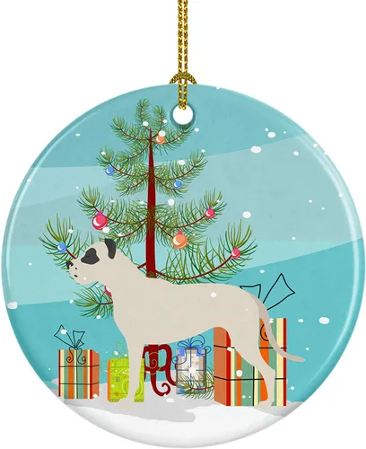 Caroline's Treasures Dogo Argentino - Adorno de cerámica para árbol de Navidad, decoración colgante para el hogar, Navidad, fiestas, regalo, 3