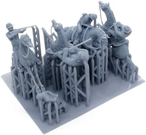 Miniatura 7 de Outland Models Scenery Miniature Western Cowboy w Horse Figura Set 1:48 O Escala