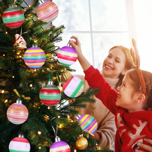 Miniatura 5 de Sratte Kit de decoración de bolas lisas para árbol de Navidad de 2 pulgadas, adornos de bolas blancas en blanco para actividades de manualidades