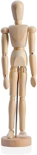 Miniatura 4 de HSOMiD Maniquí articulado de madera de artistas de 12 pulgadas, perfecto para decoración del hogar, dibujo de la figura humana (A)