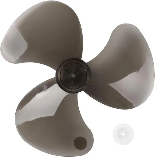 Miniatura 3 de 16 inch Plastic Fan Blade with Nut Cover for Household Fans Black 16 Inch Plastic Fan Blade 3 Leaves Fan Blade Replacement for Household