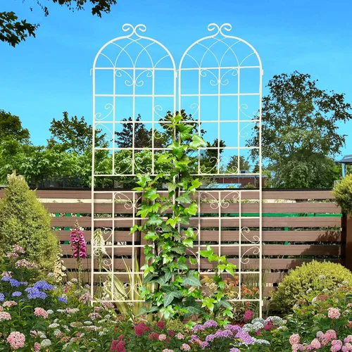 Miniatura 12 de Paquete de 4 enrejados de jardín de metal de 71" de altura, cerca de jardín, enrejado a prueba de óxido para plantas trepadoras, soporte de rosas