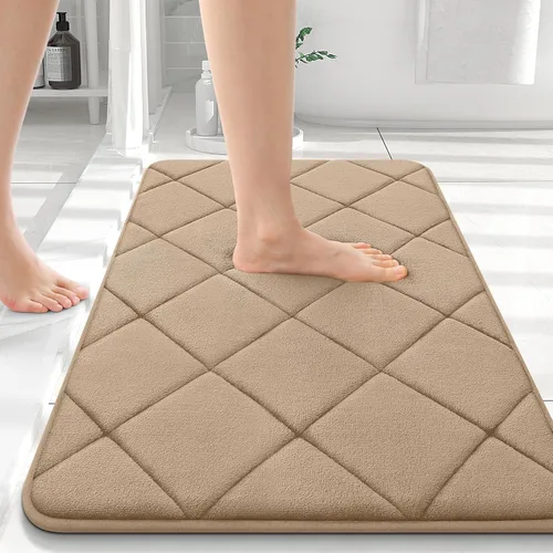 Miniatura 39 de OLANLY Tapete de baño de espuma viscoelástica de 24 x 16 pulgadas, ultra suave y absorbente, lavable a máquina, cómodo tapete de baño para suelo