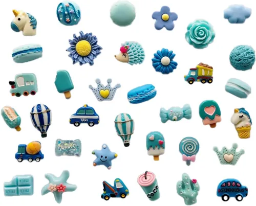 Estilos Aleatorios 32 piezas Serie de Colores Imán de Resina para Nevera, Adhesivo Magnético para Pizarra, Decoración para Hogar y Cocina, Azul