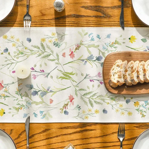 Miniatura 3 de Artoid Mode Camino de mesa de primavera con flores silvestres, decoración de mesa de comedor de cocina floral de verano de temporada para decoración