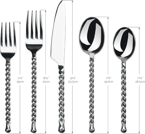 Miniatura 3 de Gourmet Settings Silver Tear 20 piezas set de cubertería para 4 personas.