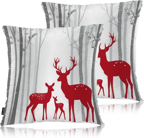 Miniatura 11 de Swono Juego de 2 fundas de almohada de 18 x 18 pulgadas, diseño floral abstracto, fundas de almohada decorativas para interiores y exteriores, sofá