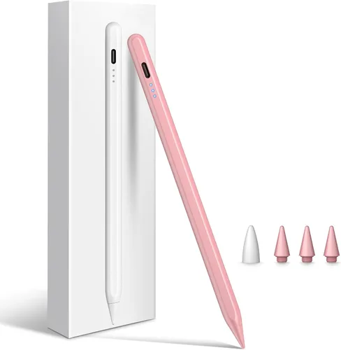 Cisteen Lápiz óptico para iPad 2026-2018 con carga más rápida, lápiz sensor de inclinación compatible con iPad 10/9/8/7/6, 11th A16, Air 11/13 Rosa