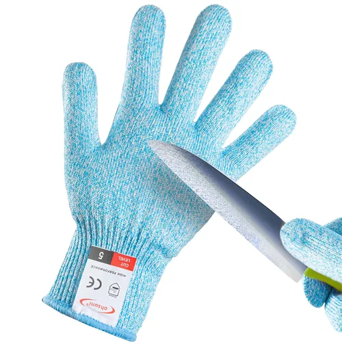 Miniatura 9 de Guantes resistentes a cortes, 4 pares de guantes resistentes a cortes de grado alimenticio, guantes de corte para cocina, pelado de ostras, Gris