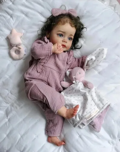 Miniatura 2 de SCOM Muñecas Reborn de bebé realistas, muñeca de bebé recién nacida de 18 pulgadas, muñeca de bebé de silicona linda de la vida real con cuerpo