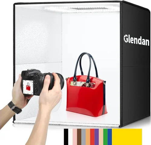 Miniatura 16 de Glendan Caja de luz fotográfica de 32 x 32 pulgadas, caja de luz grande para fotos con 3 paneles de luz, 792 perlas LED, CRI >95, kit de carpa