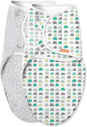 Miniatura 15 de SwaddleMe Luxe Easy Change Swaddle, Ellie Elephant/Triángulo Gris, S/M (0-3 meses)