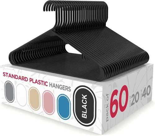 Miniatura 11 de Sharpty Perchas de Plástico Ganchos para Ropa para Vestimenta, Clóset, Abrigos y Camisas - Duraderas, Gruesas, Resistentes y que Ahorran Espacio