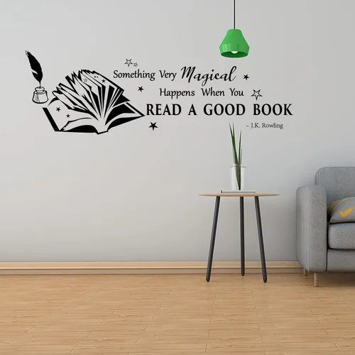 Miniatura 4 de PLIGREAT Calcomanías de pared de vinilo removible para guardería, biblioteca, estudio, sala de lectura, decoración de pared, hogar, oficina