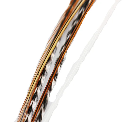 Miniatura 5 de Sexy Sparkles Extensión de pelo de plumas – Remix natural, cinco plumas de gallo reales unidas juntas, que van de 6 a 12 pulgadas, incluye 2